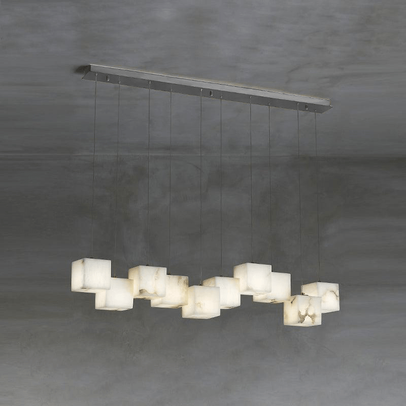 Ivnoros Minimalist Alabaster Linear Pendant Light - Neutral Decor