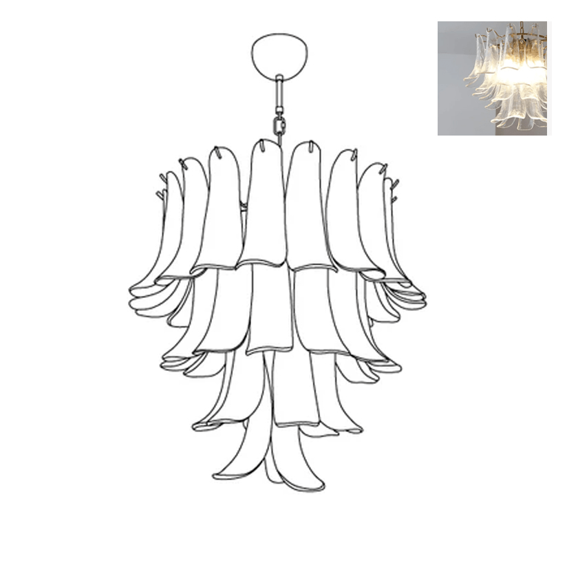 Celiian Chandelier Murano Glass Petals Vintage