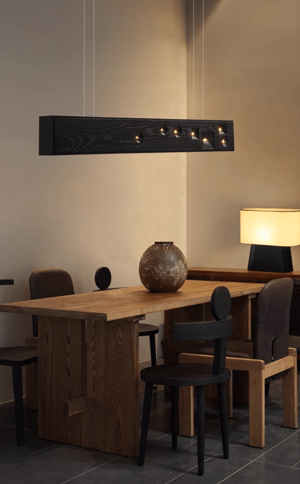 Elvorora Pendant Light Wood Gemstone Linear LED