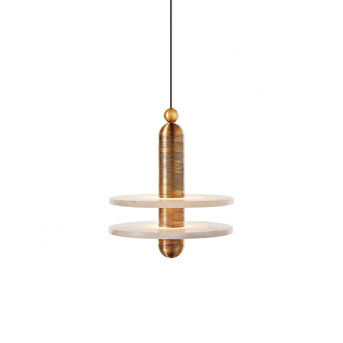 Avenirina Brushed Brass Alabaster Pendant Light