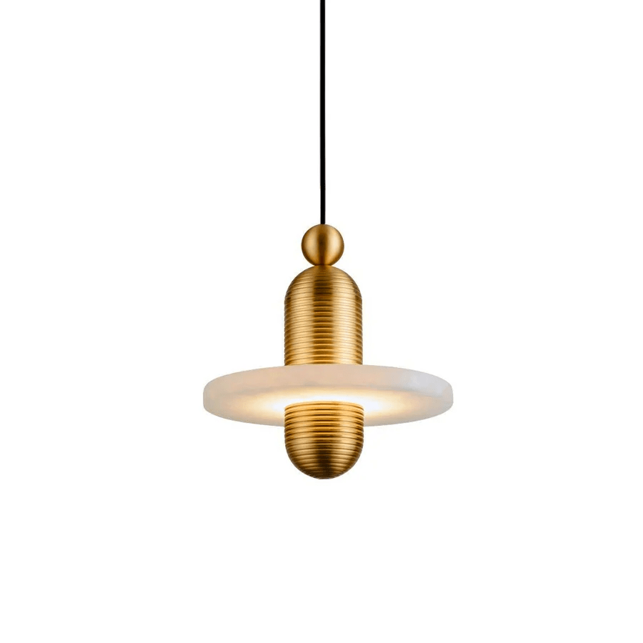 Avenirina Brushed Brass Alabaster Pendant Light