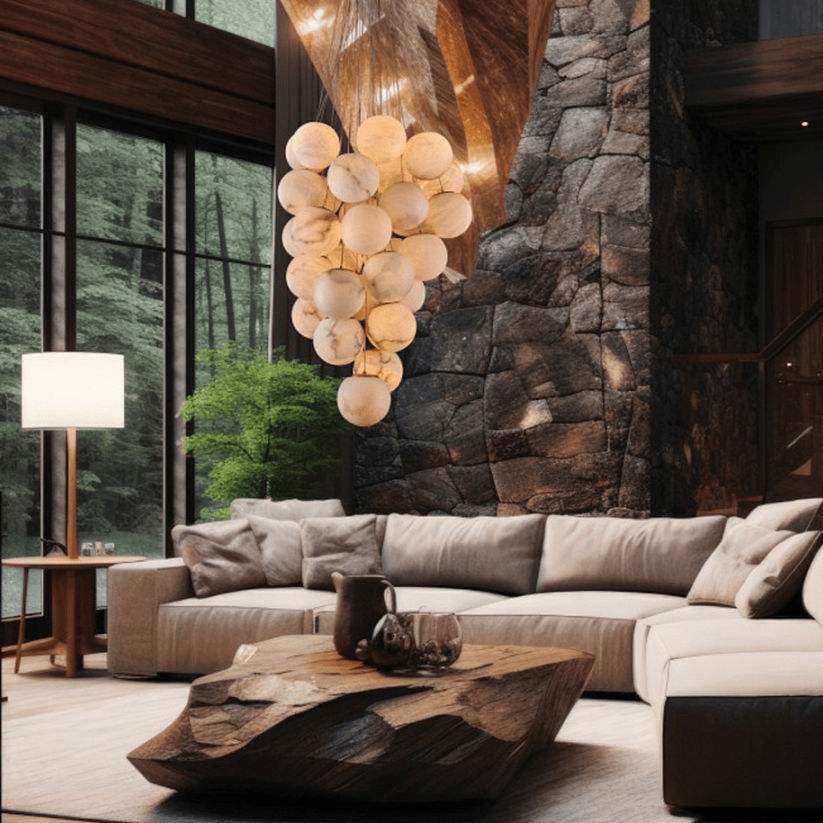 Gaia Alabaster Pendant Light Chandelier