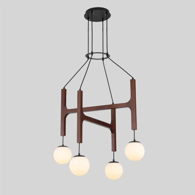 Xylocube Geometric Wood Globe Pendant Light