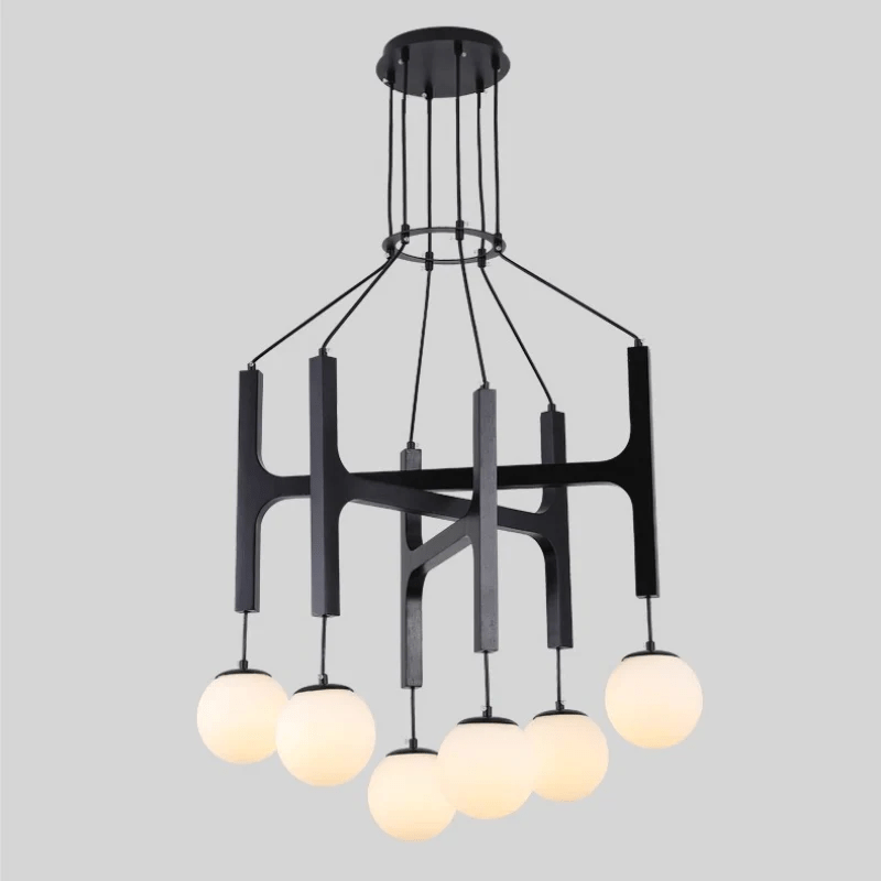 Xylocube Geometric Wood Globe Pendant Light