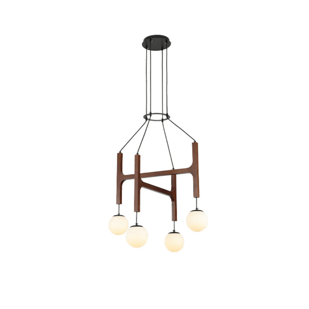 Xylocube Geometric Wood Globe Pendant Light
