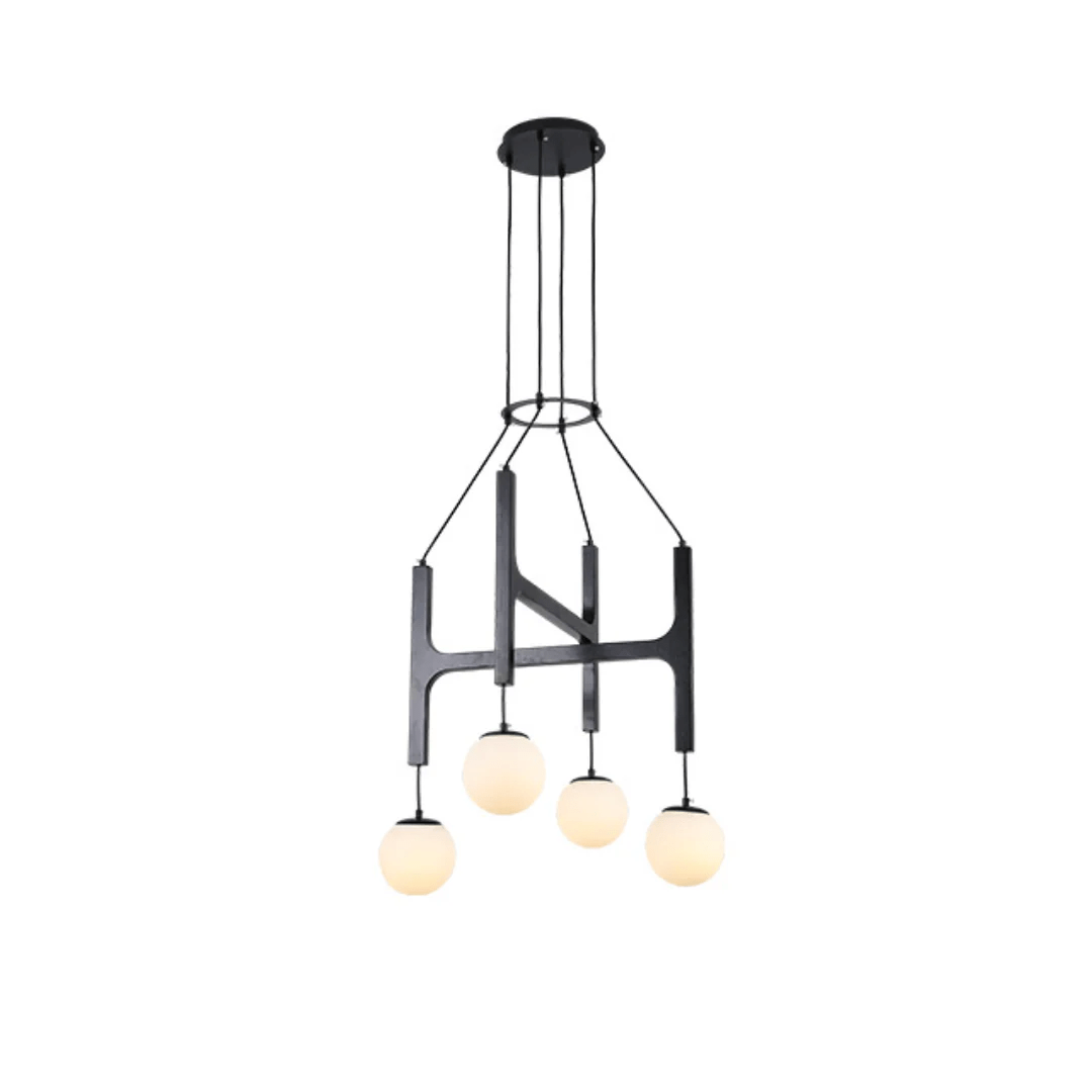 Xylocube Geometric Wood Globe Pendant Light