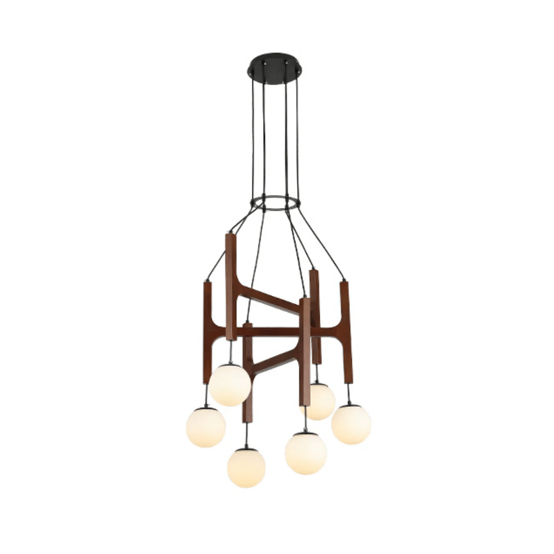 Xylocube Geometric Wood Globe Pendant Light