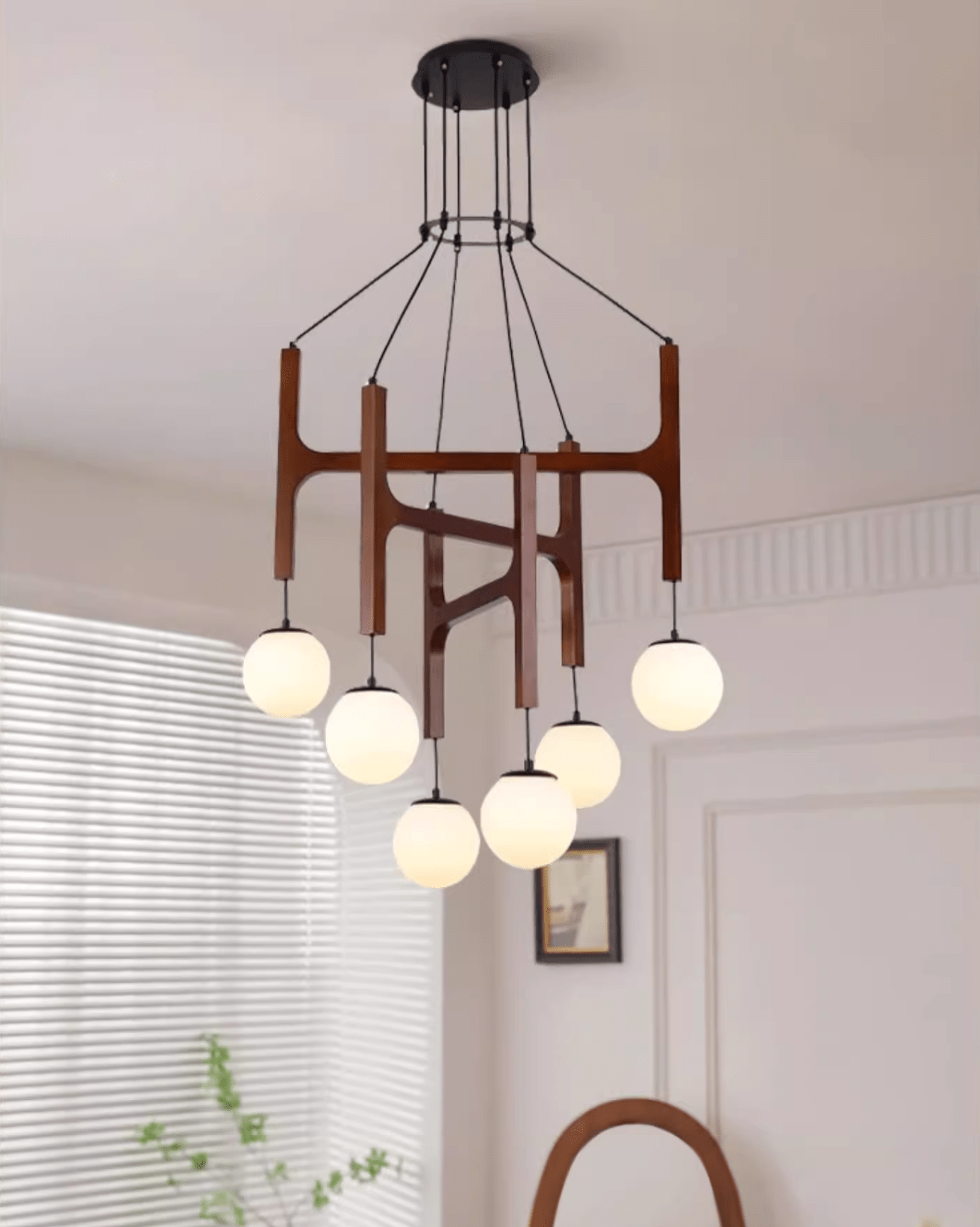 Xylocube Geometric Wood Globe Pendant Light