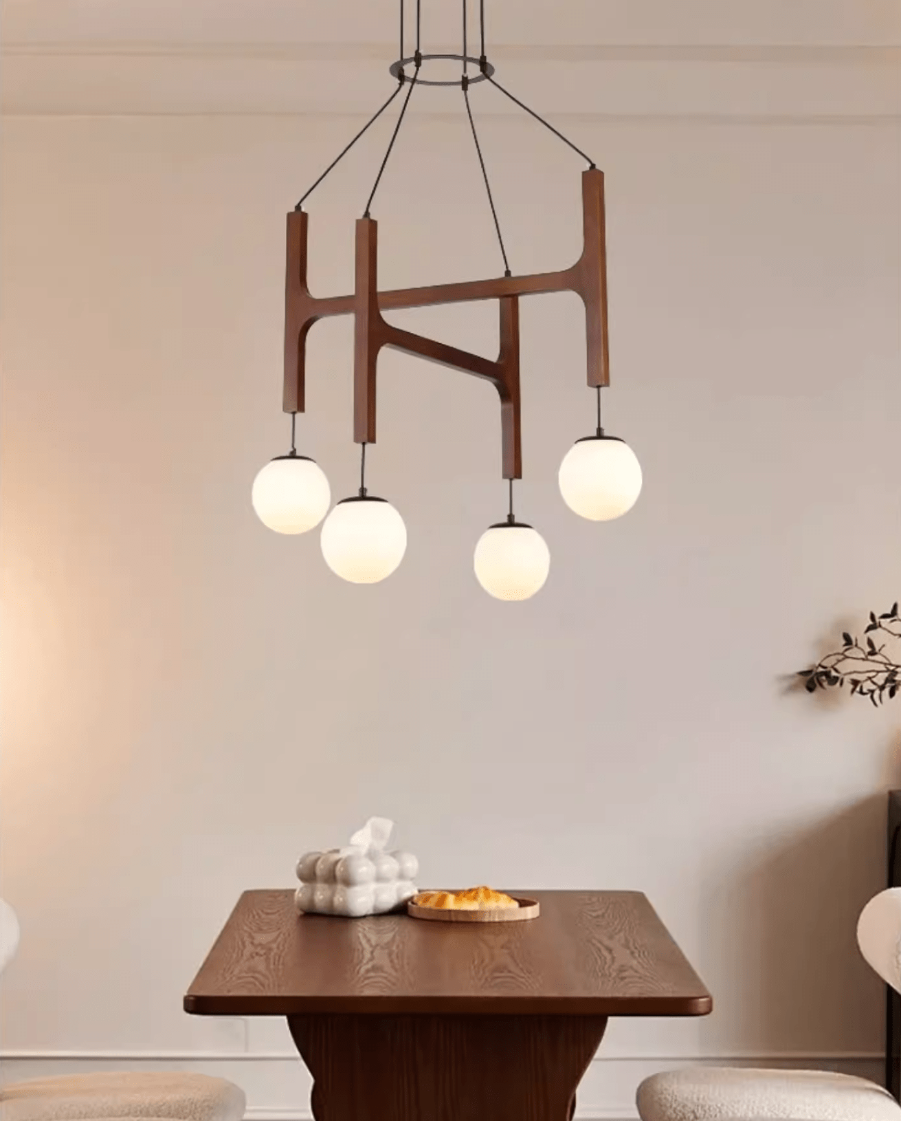 Xylocube Geometric Wood Globe Pendant Light