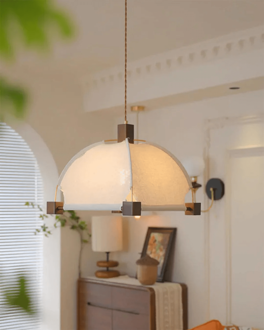 Elvoenne Vintage Wood Pendant Lamp