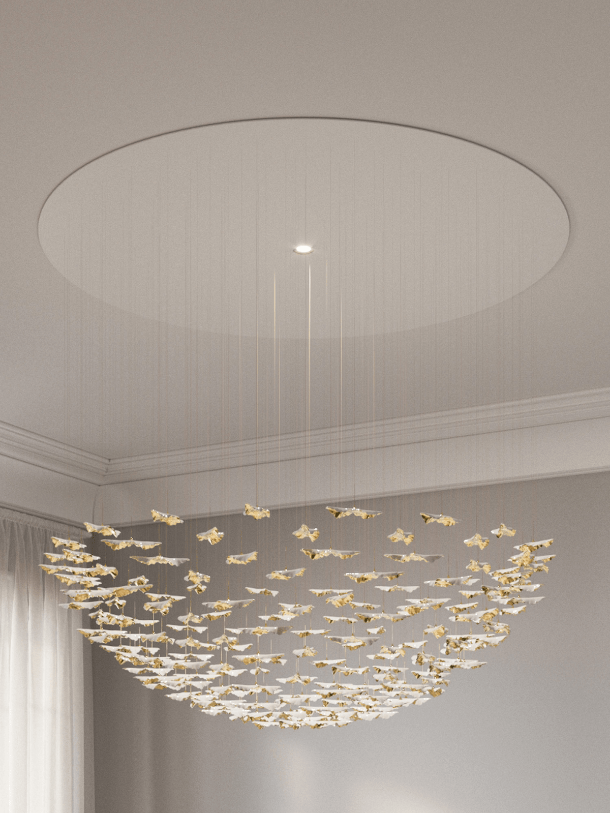 Wrenstead Leaf Twisted Sculptural Chandelier