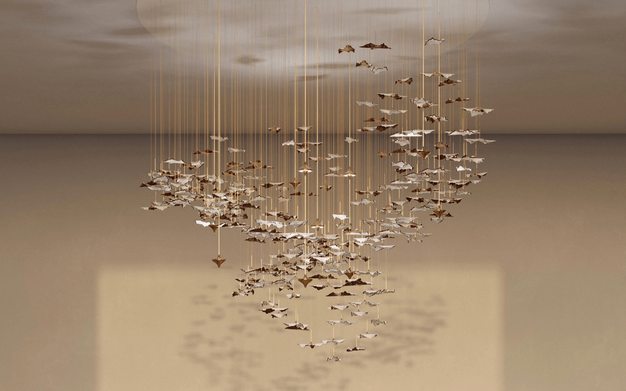 Wrenstead Leaf Twisted Sculptural Chandelier