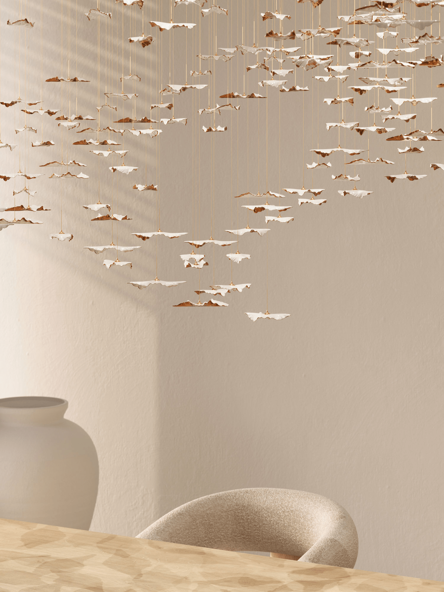 Wrenstead Leaf Twisted Sculptural Chandelier
