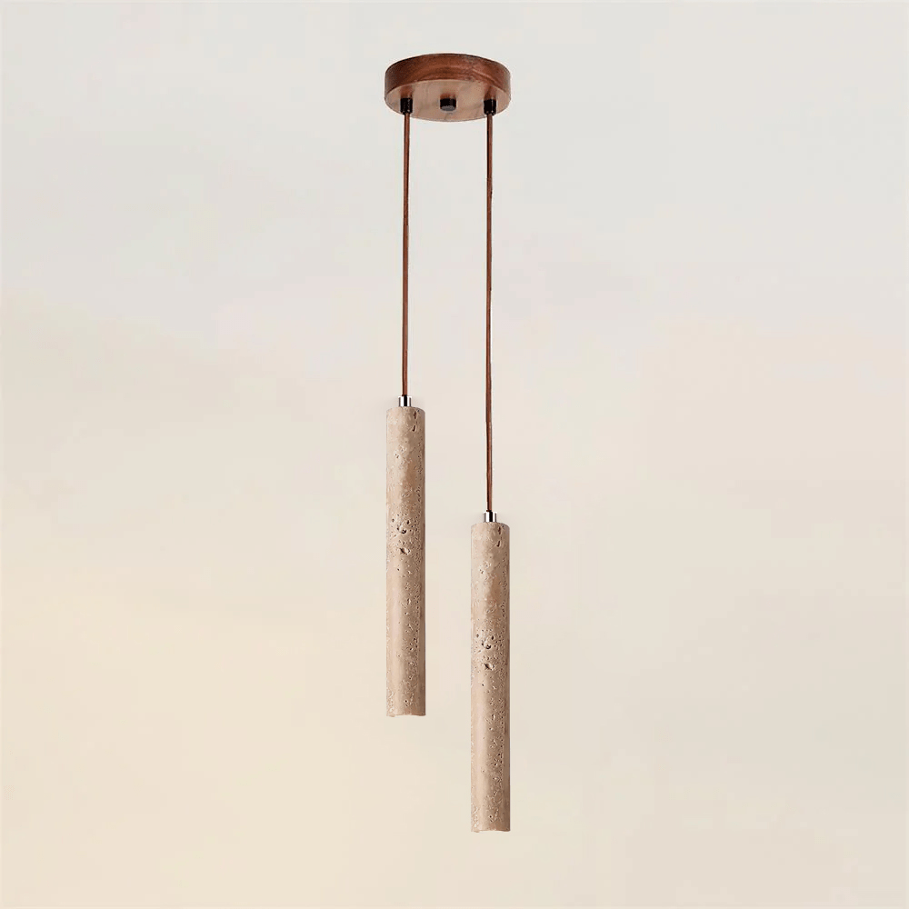 Sular Cylindrical Travertine Pendant Light