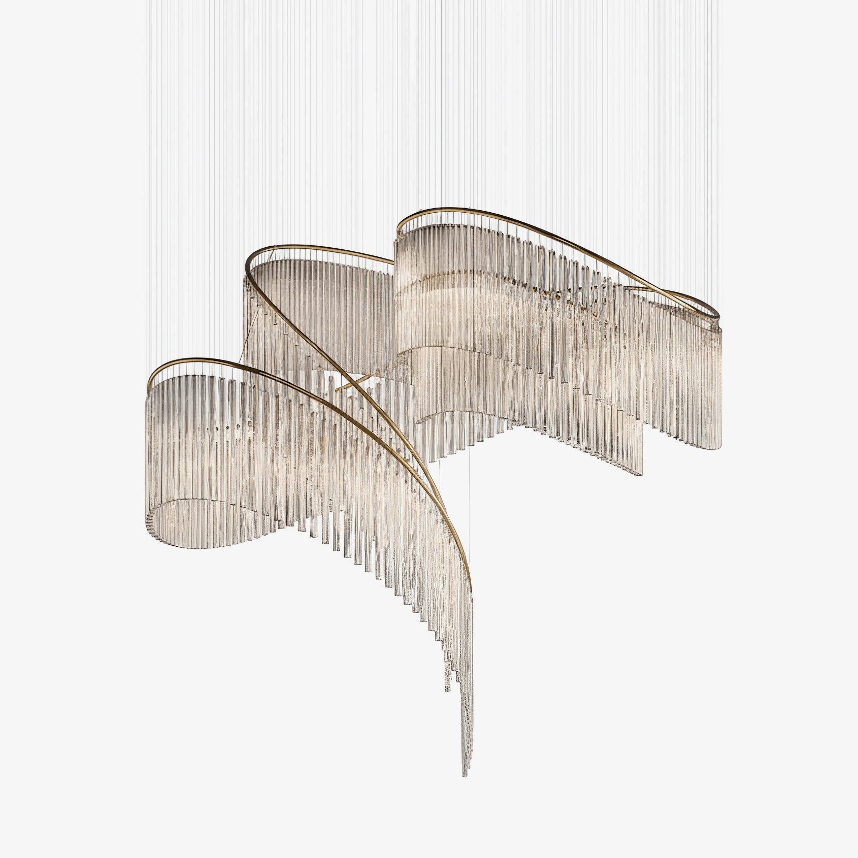 Rivella Shimmering Cascade Crystal Glass Chandelier