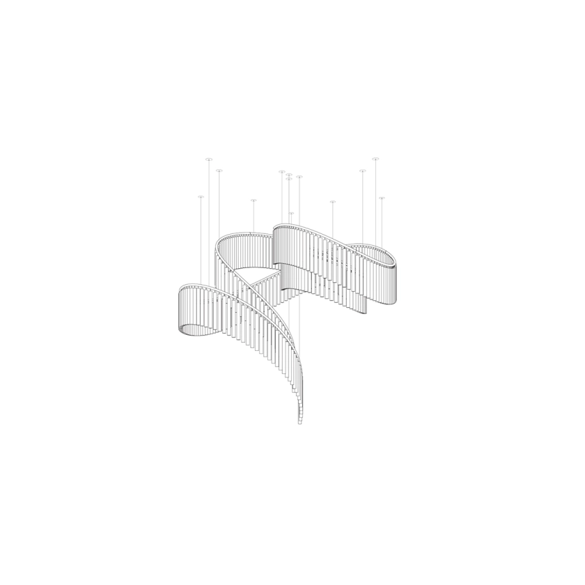 Rivella Shimmering Cascade Crystal Glass Chandelier