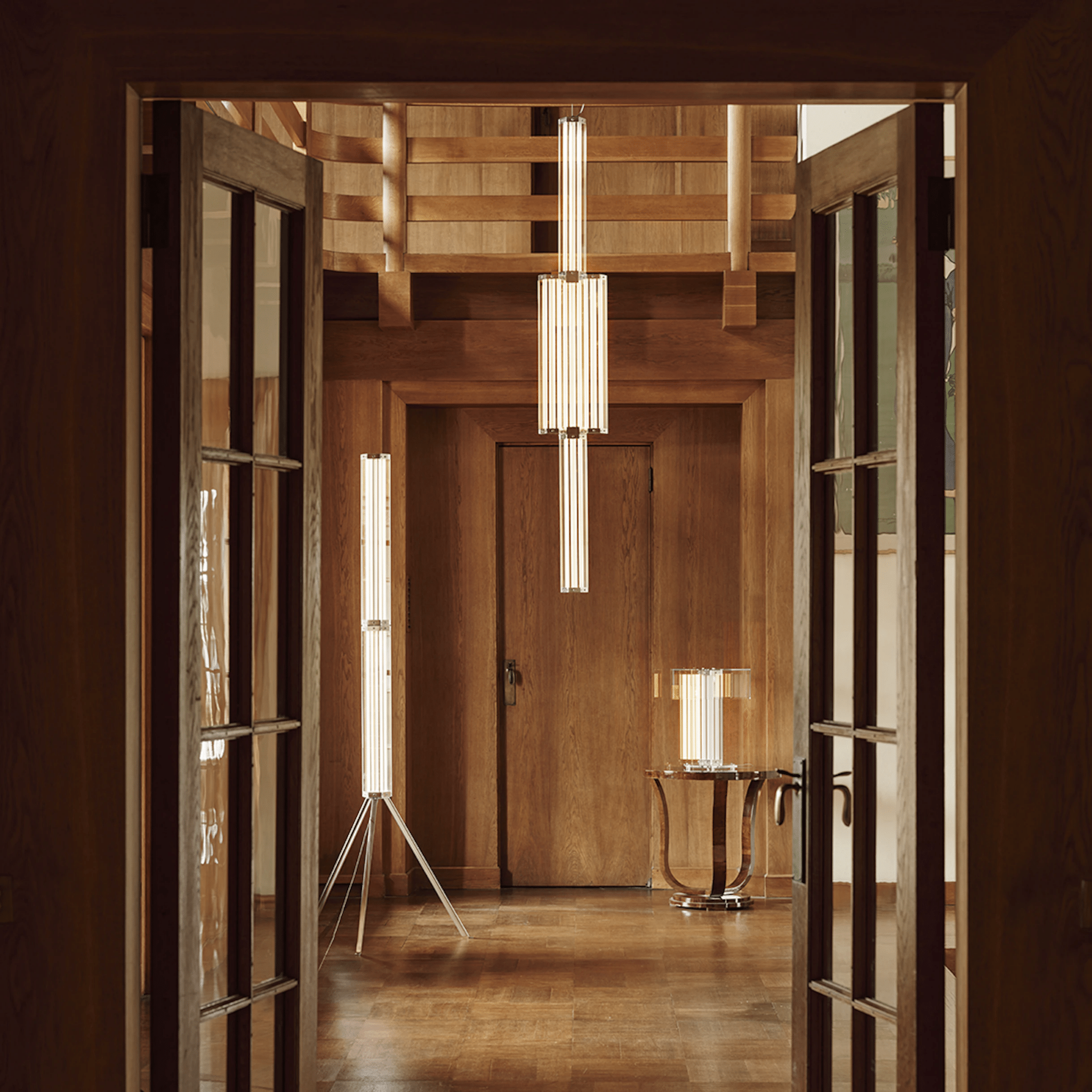 Thessan Hexagonal Glass Floor Lamp