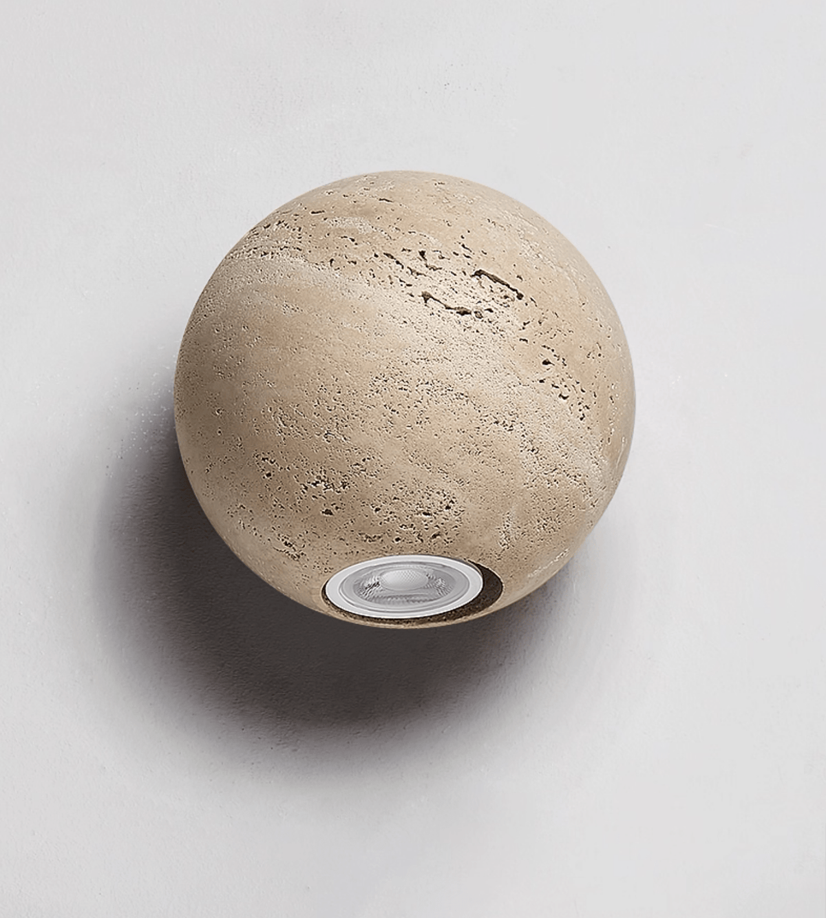 Travian Travertine Globe Wall Sconce