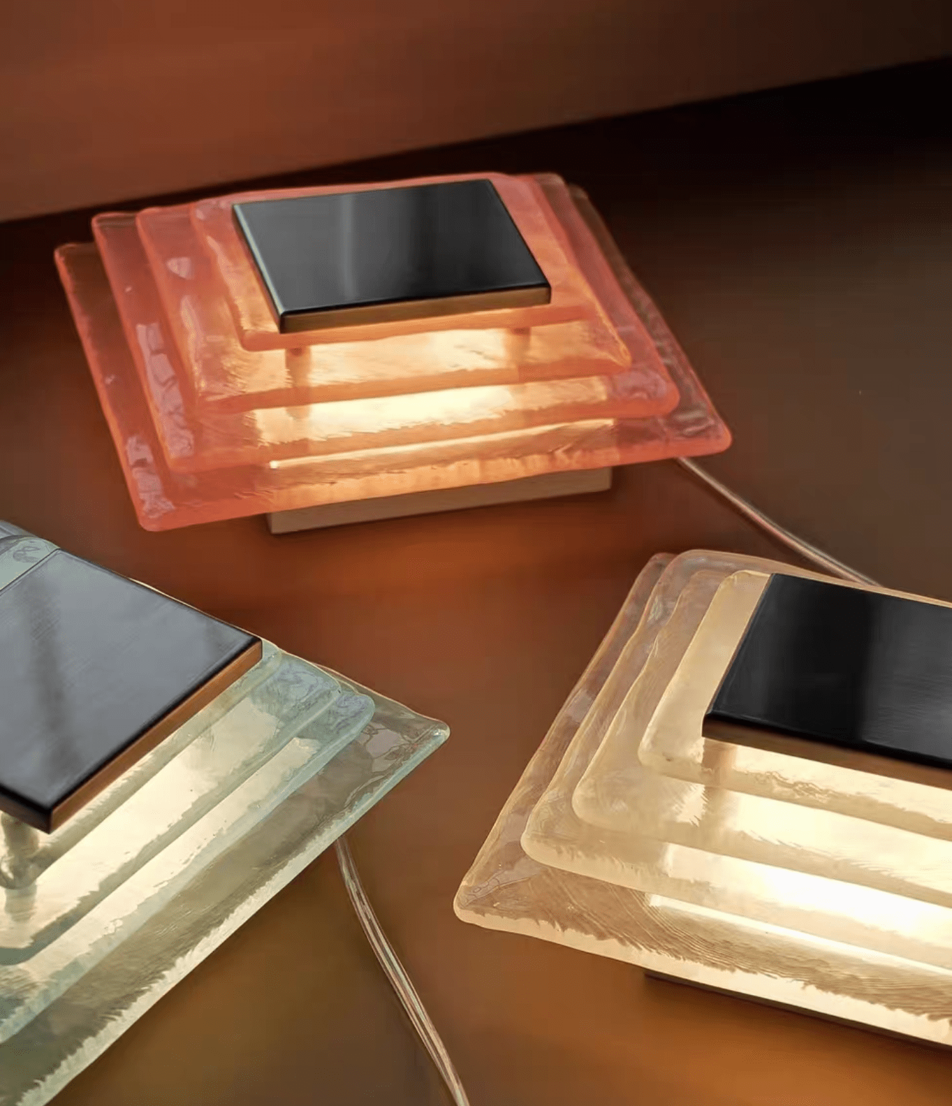 Cleo Glass Water Cube Cascade Sconce