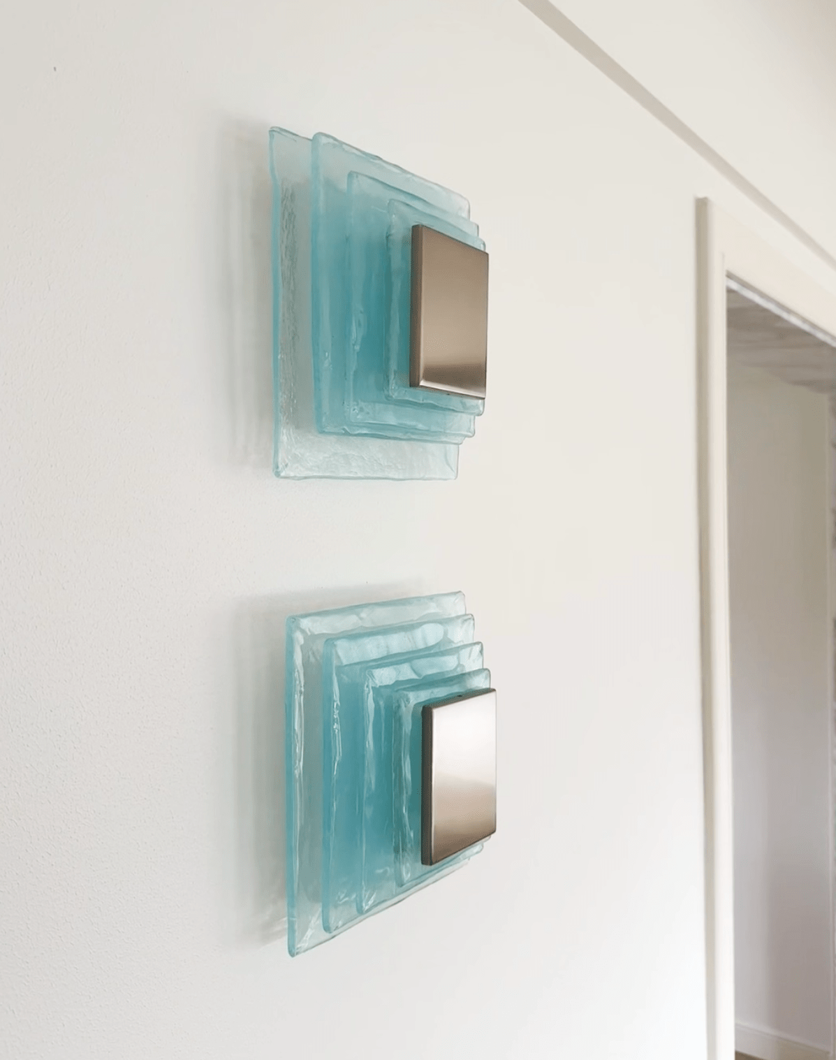 Cleo Glass Water Cube Cascade Sconce