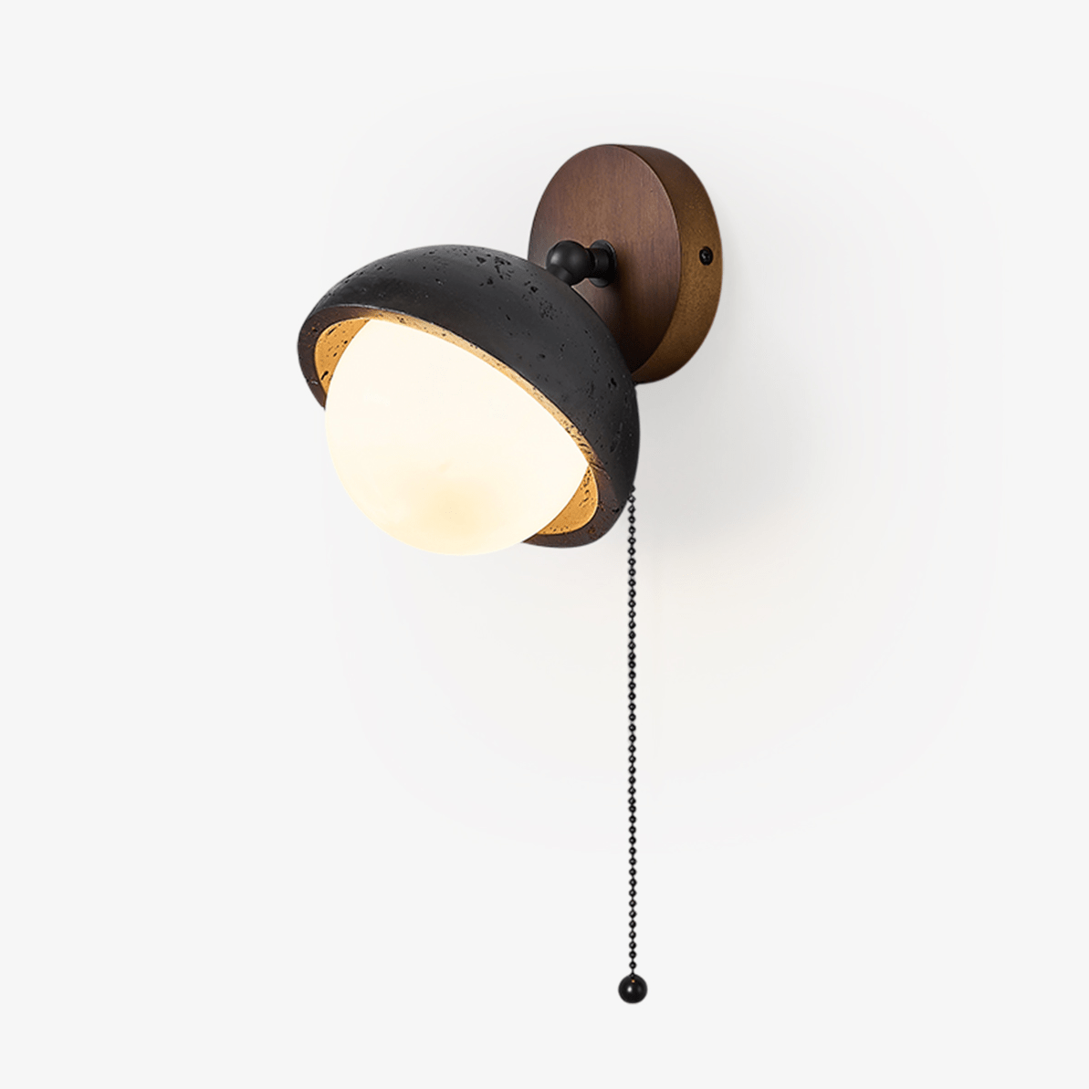 Serenaria Globe Black Travertine Pivot Sconce