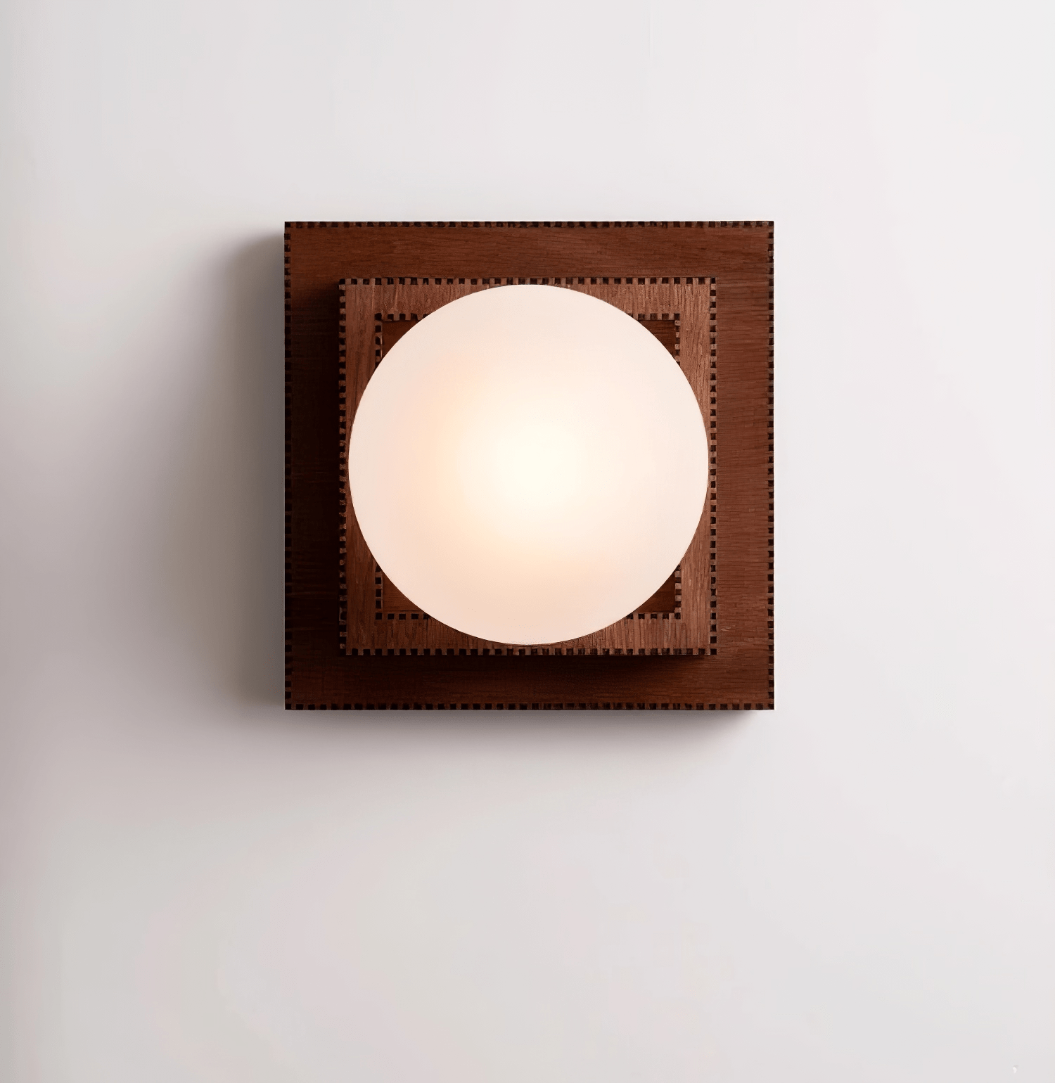 Luna Wood Layered Globe Wall Lamp