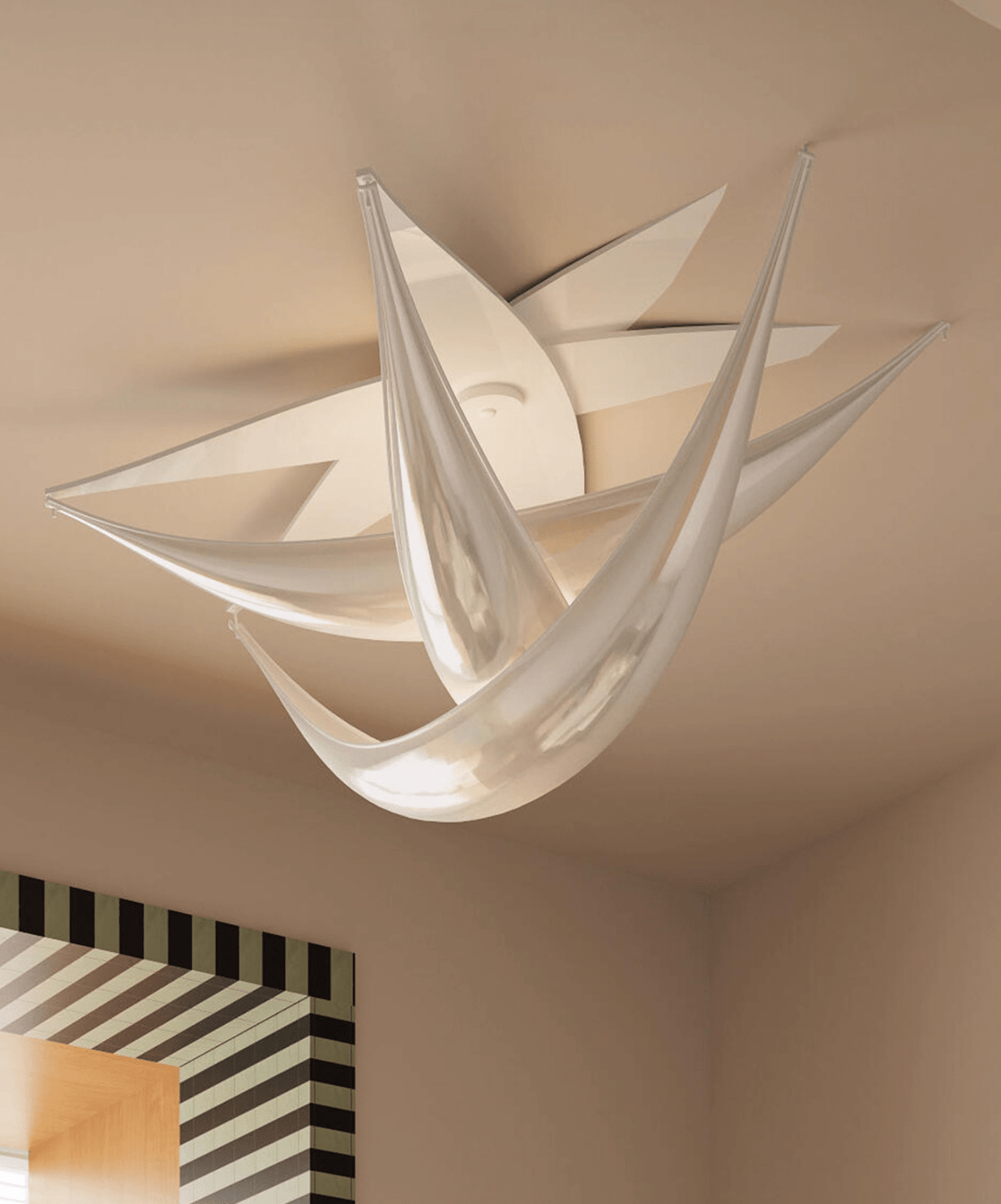 Maia Contemporary White Resin Ceiling Lamp