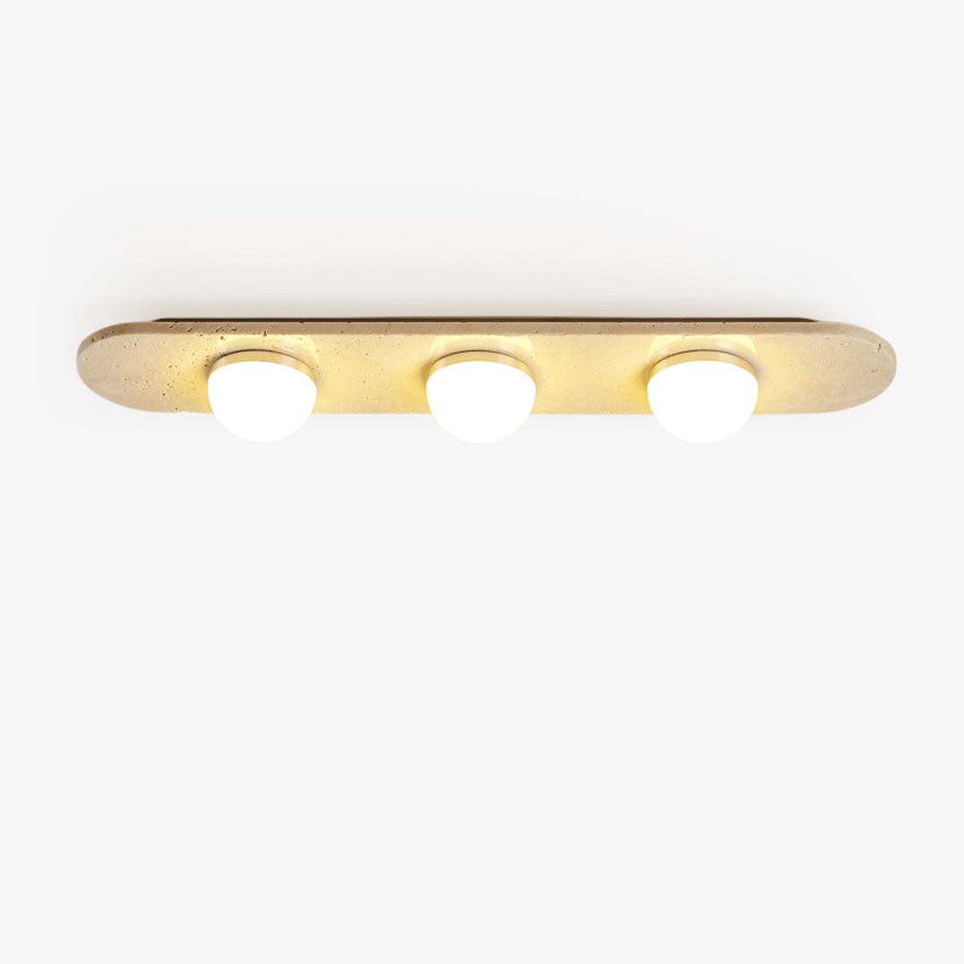 Ivan Travertine Triple Bar Ceiling Light
