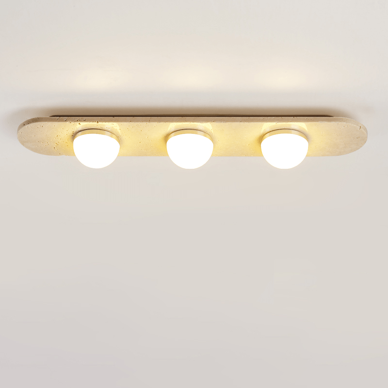 Ivan Travertine Triple Bar Ceiling Light