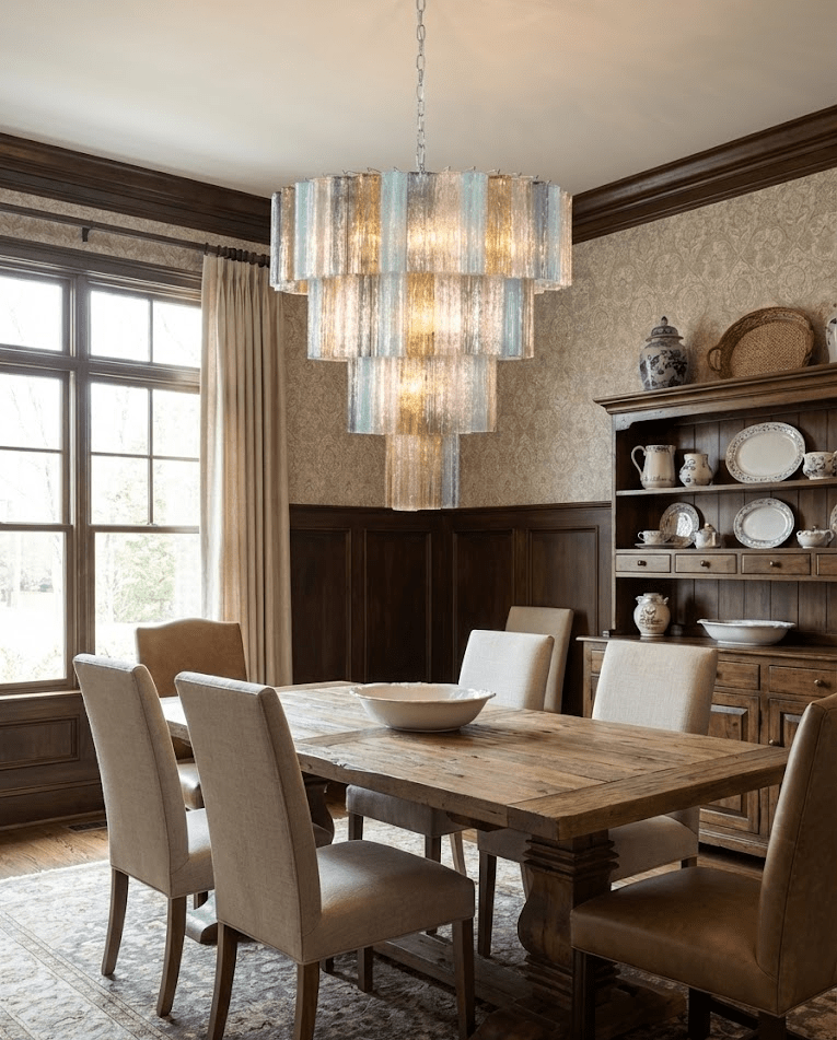 Kobi Eclat Elegant Colorful Glass Prism Chandelier