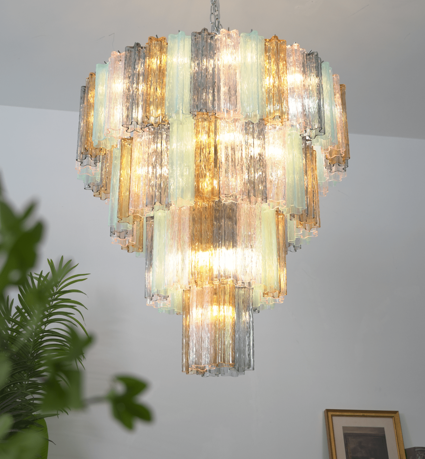 Kobi Eclat Elegant Colorful Glass Prism Chandelier