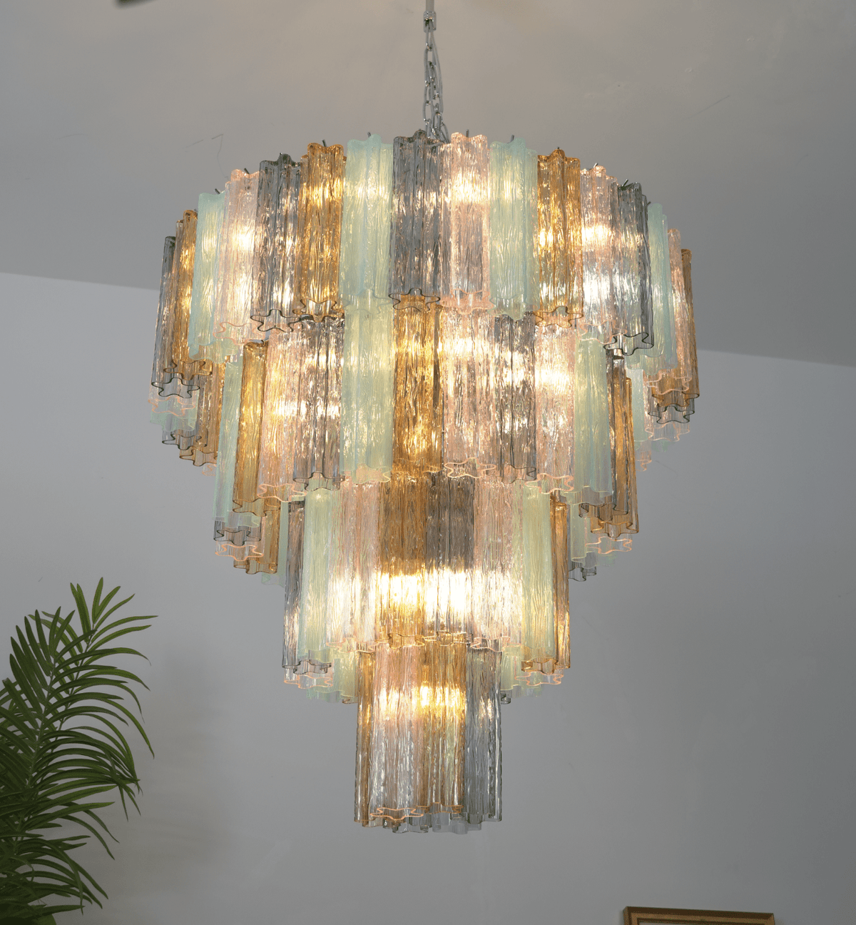 Kobi Eclat Elegant Colorful Glass Prism Chandelier