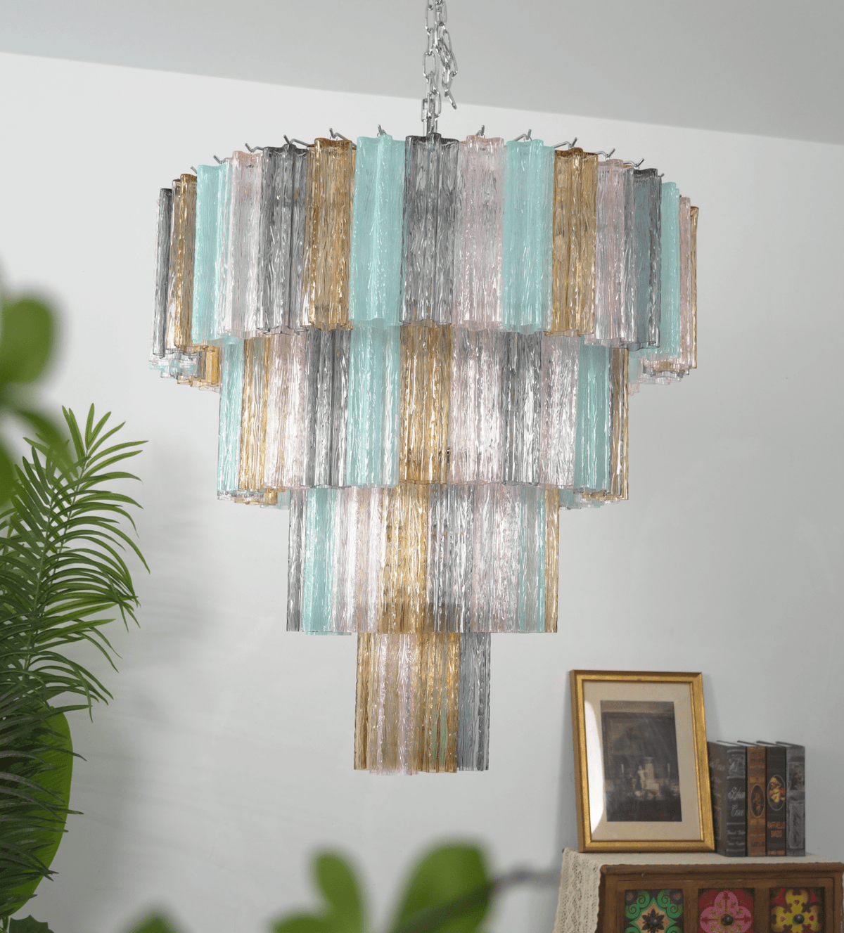 Kobi Eclat Elegant Colorful Glass Prism Chandelier