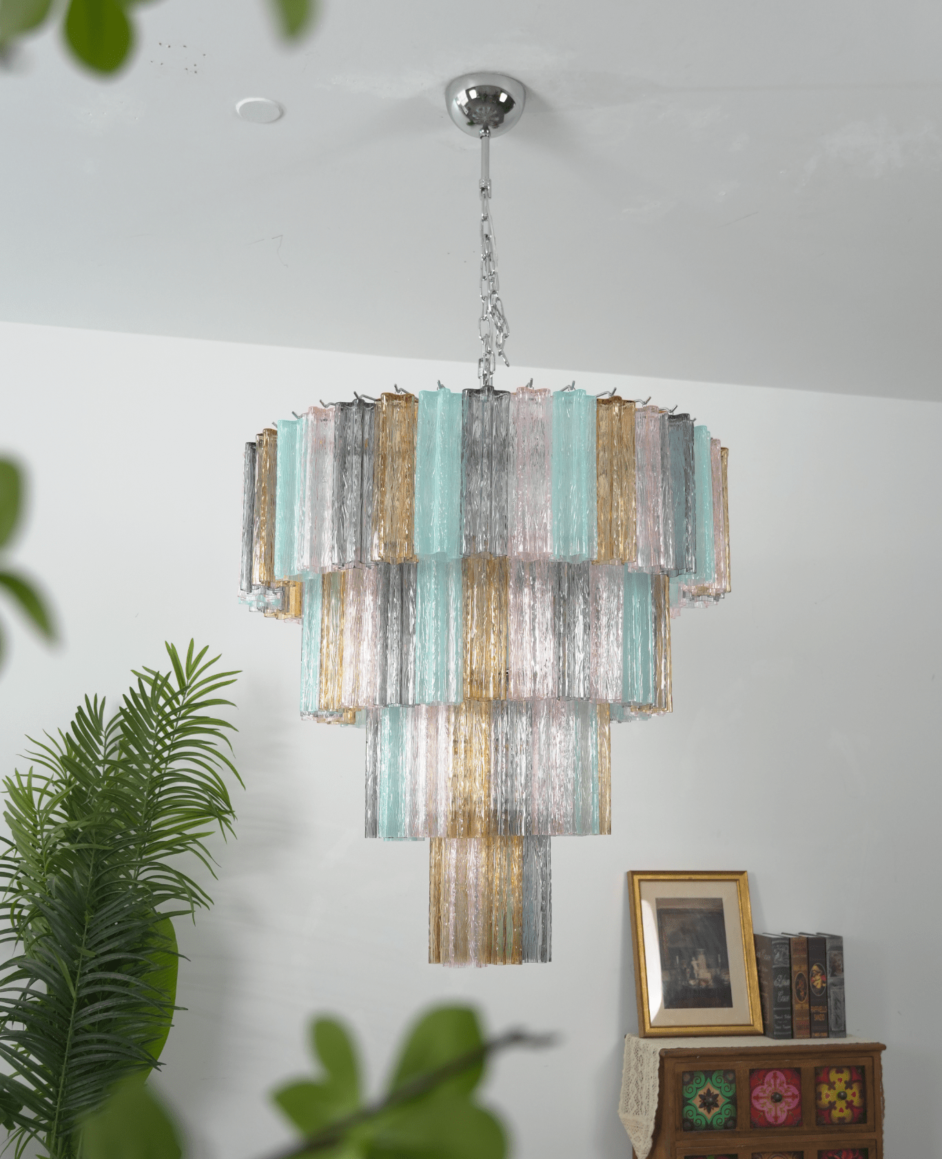 Kobi Eclat Elegant Colorful Glass Prism Chandelier