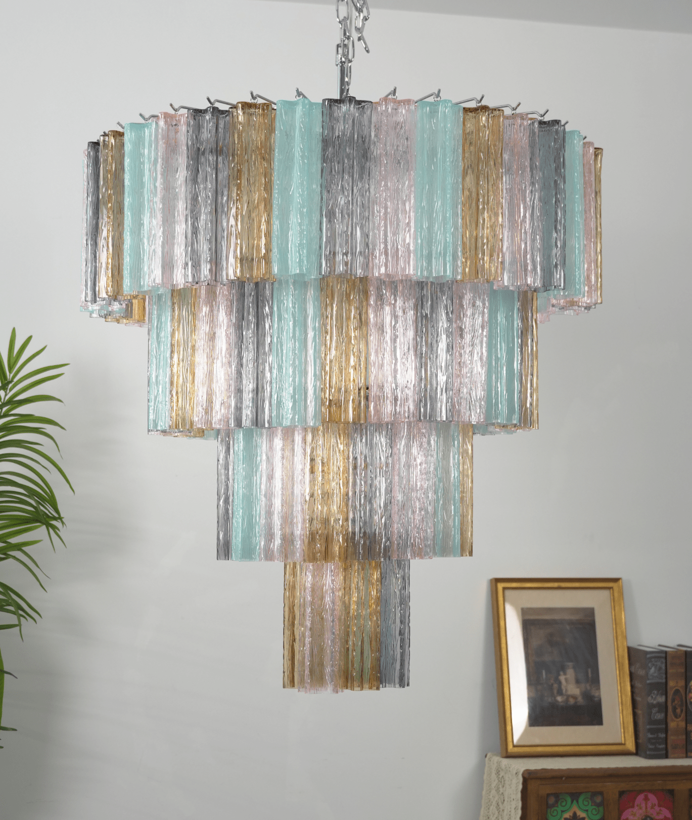 Kobi Eclat Elegant Colorful Glass Prism Chandelier