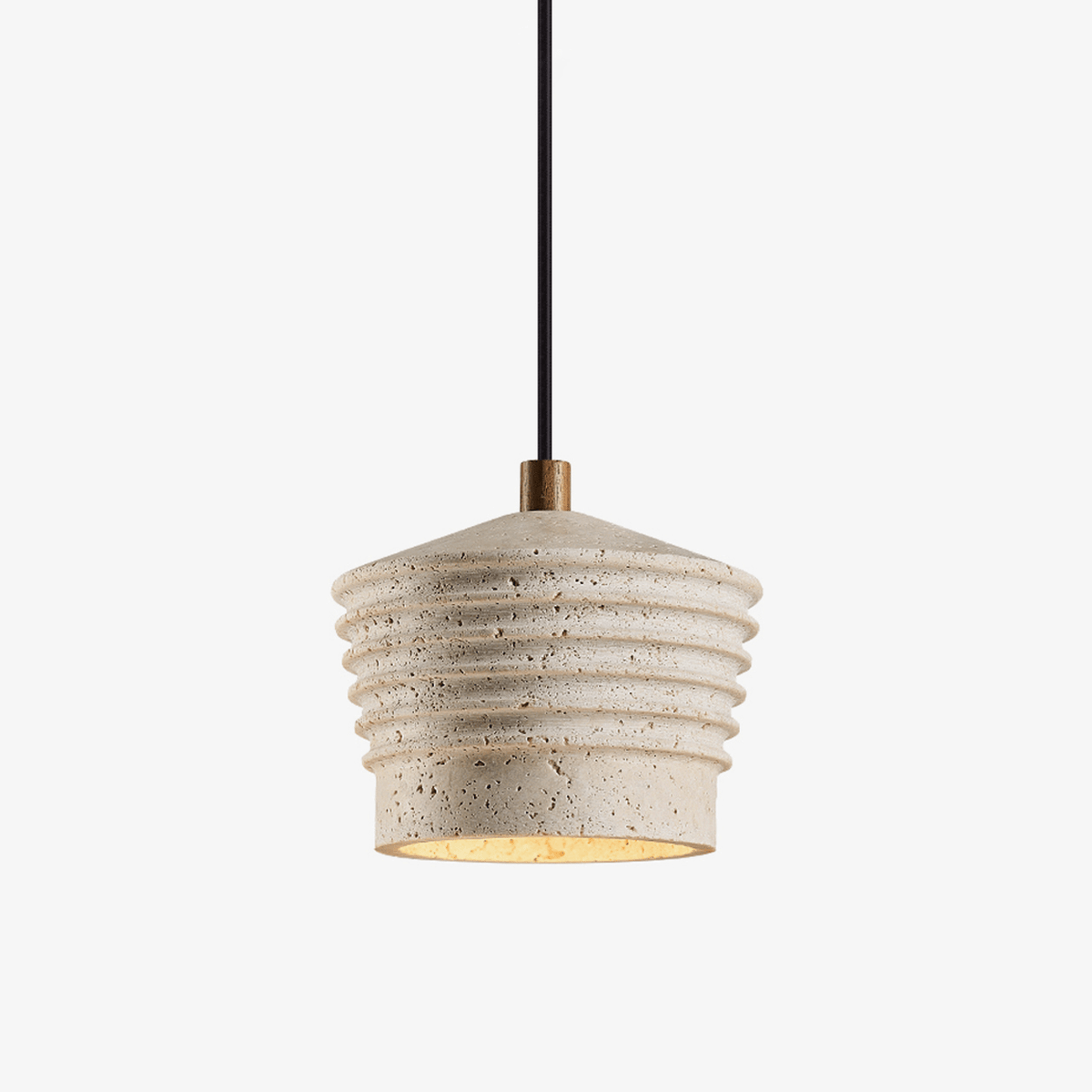 Hana Maison Ribbed Natural Yellow Travertine Pendant Lamp