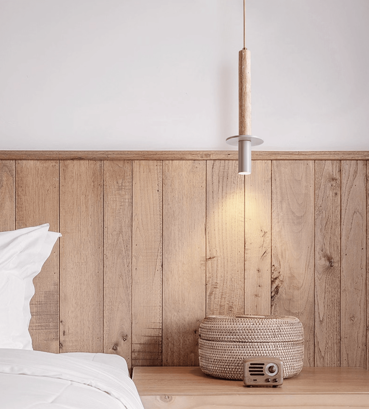 Wren Slim Yellow Travertine Pendant Lamp