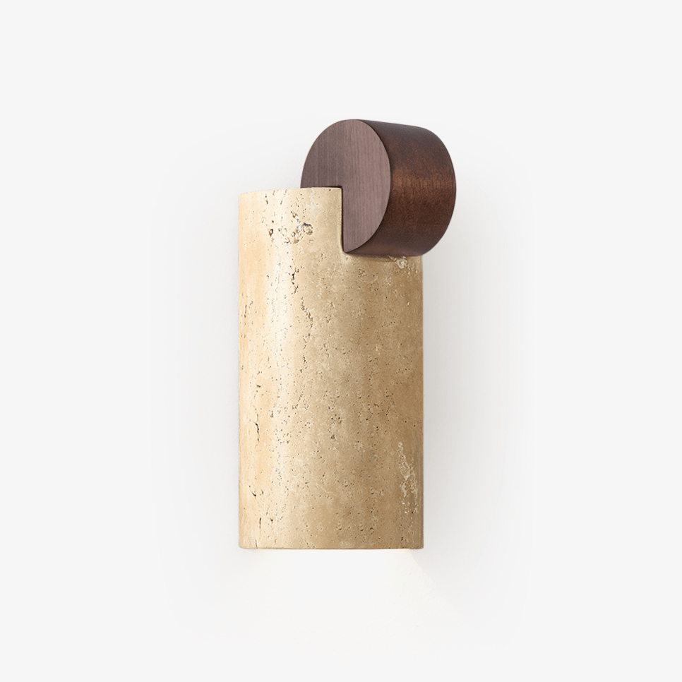 Velm Curve Yellow Travertine Wall Lamp