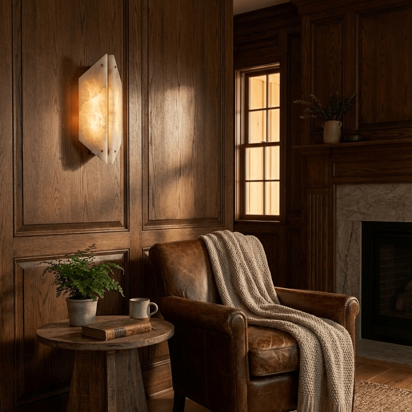 Zynx Modern White Alabaste Crest Wall Lamp