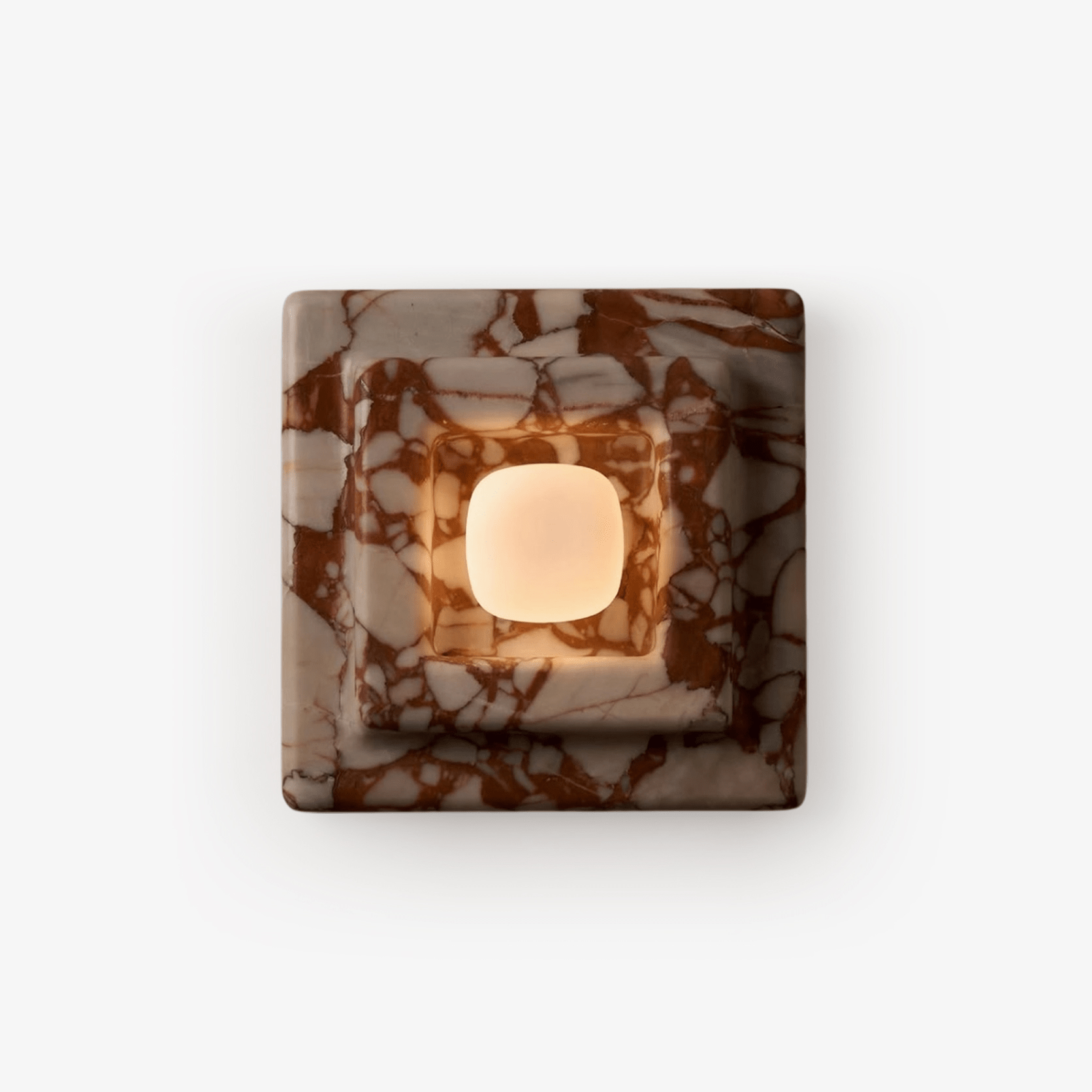 Ziv Hearthwood Square Layered Marble Wall Lamp