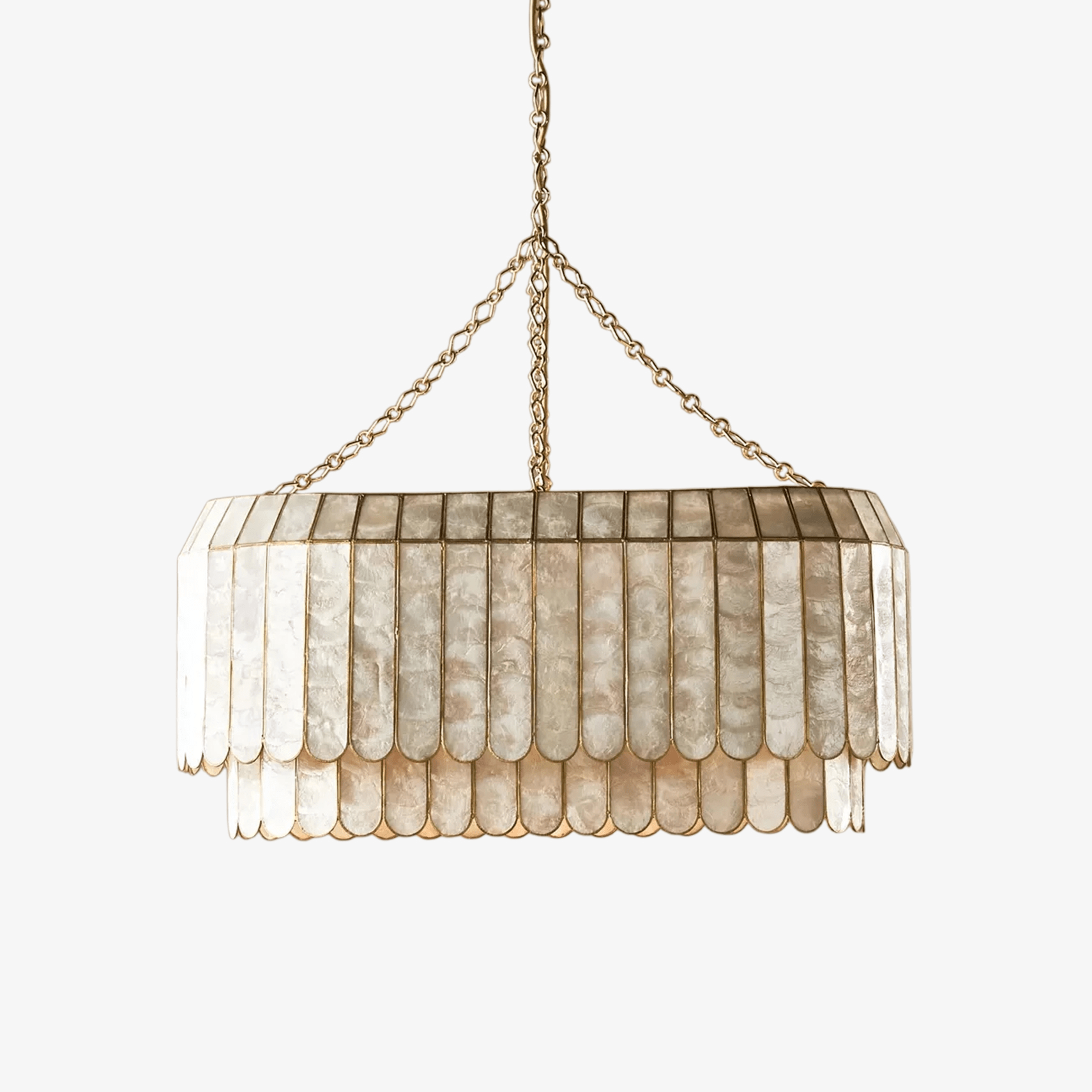 Holz Gold Shell Metal Aurelia Chandelier
