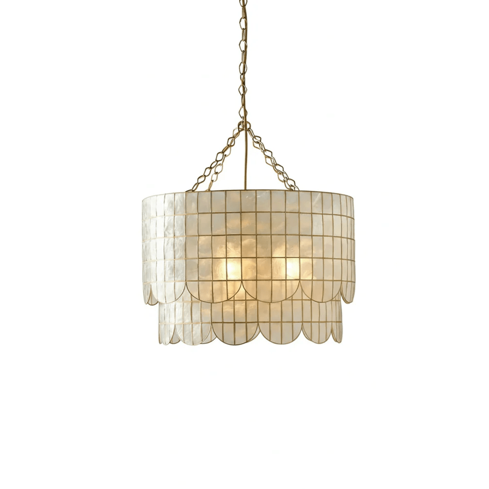 Flyn Gold Shell Metal Wavecrest Chandelier