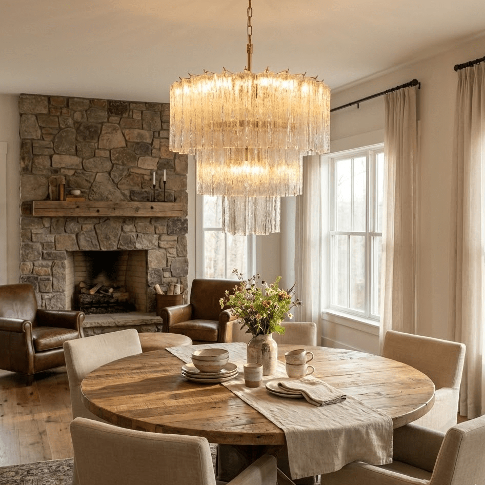 Wexn Glacier Tier Glass Chandelier