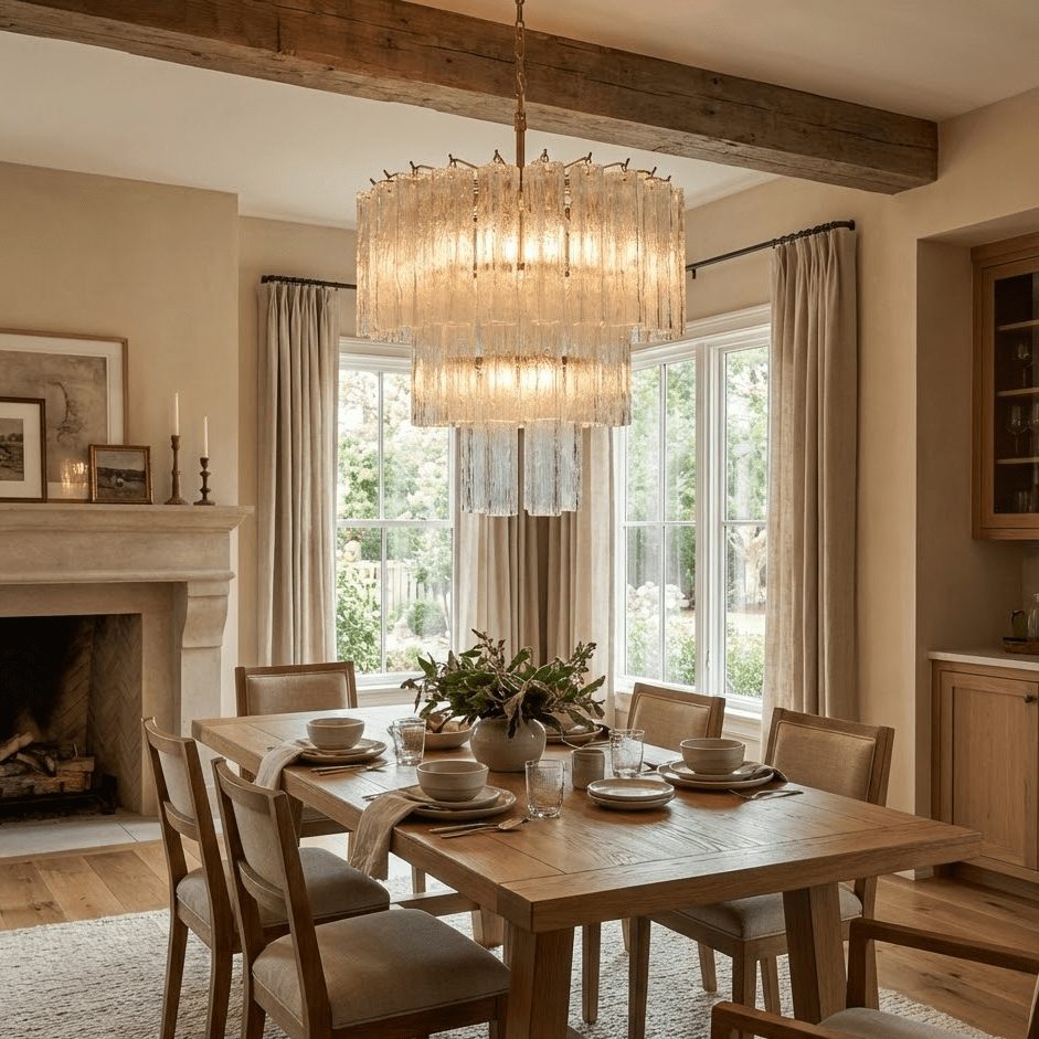 Wexn Glacier Tier Glass Chandelier