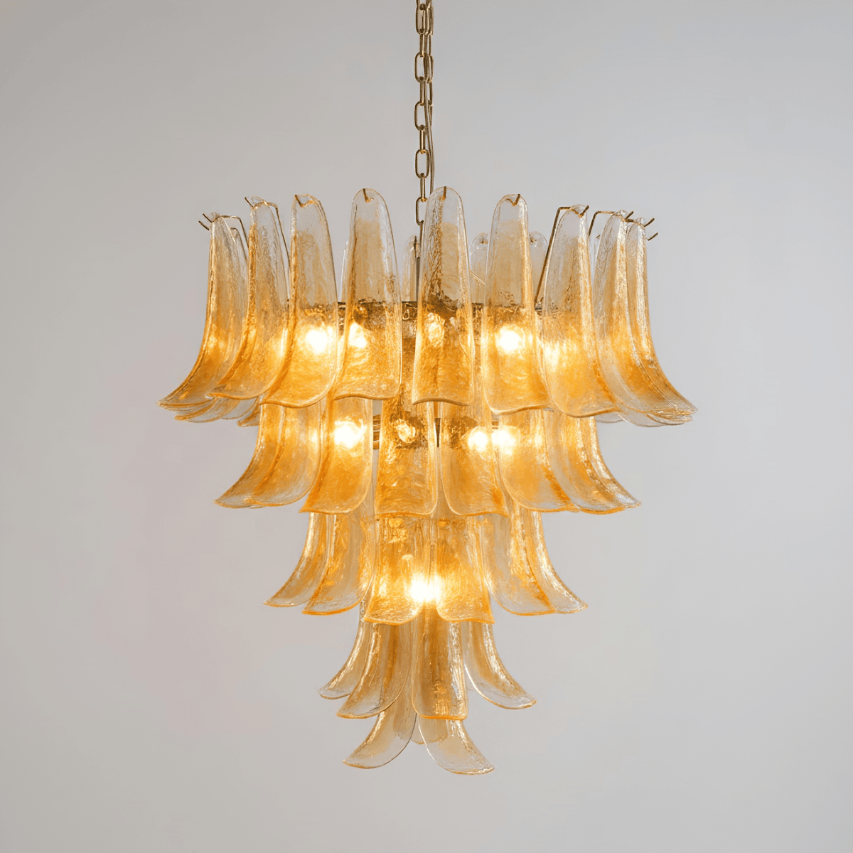 Maelric Amber Glass Petals Chandelier