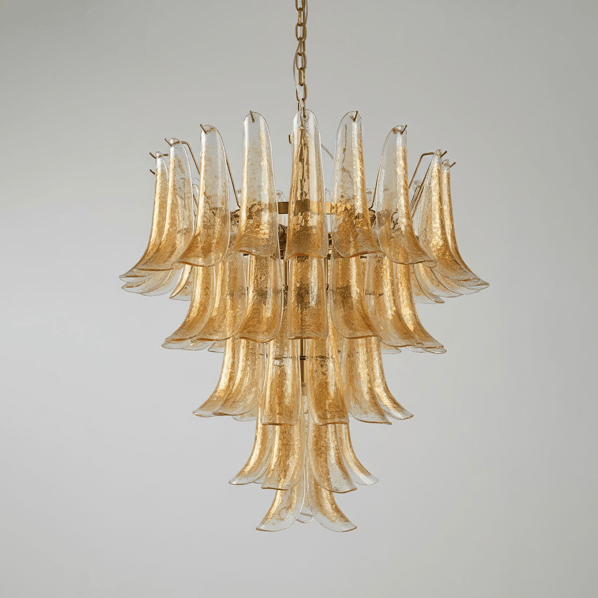 Maelric Amber Glass Petals Chandelier