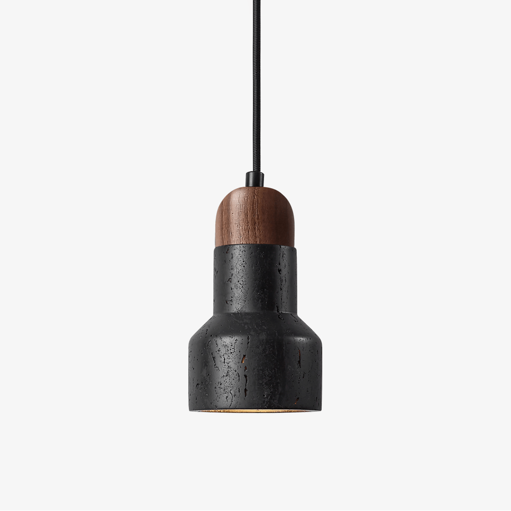 Foundry Modern Black Travertine Pendant Light