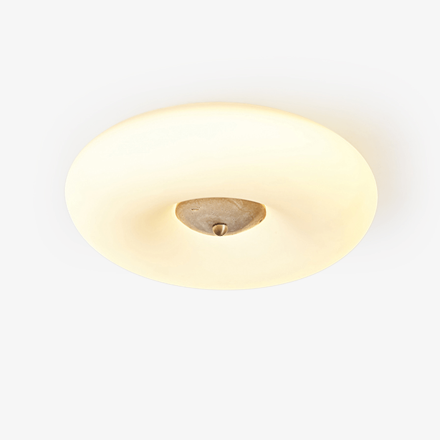 Flen Yellow Travertine Ring Ceiling Light