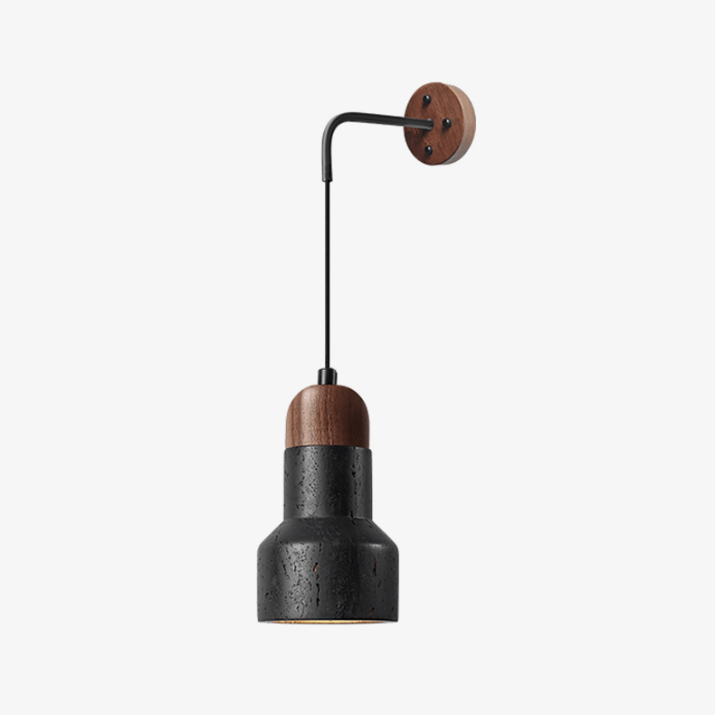 Alcarion Vintage Black Travertine Rope Wall Lamp