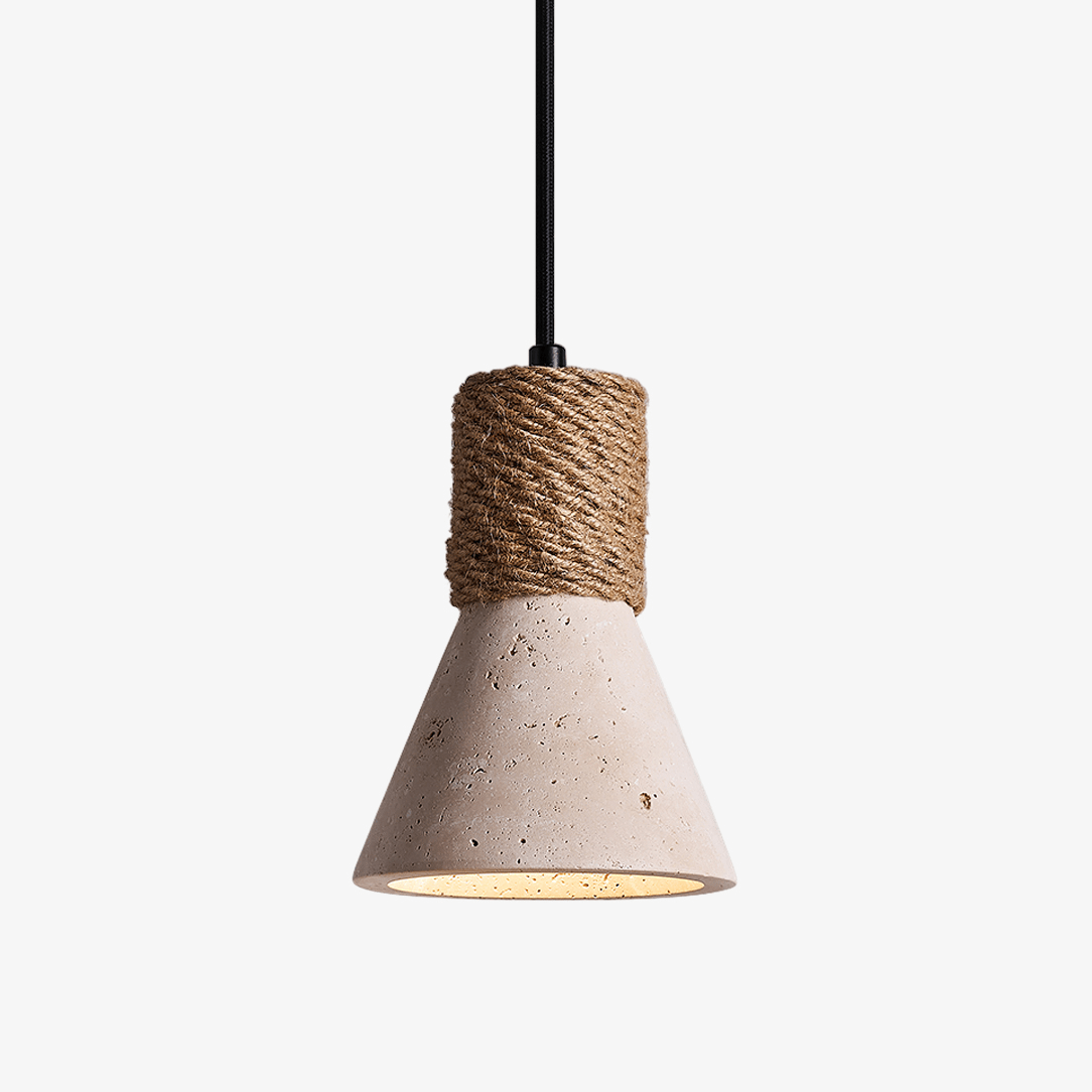 Taverette Vintage Yellow Travertine Rope Pendant Light